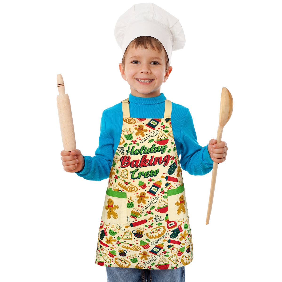 Lavley - Wholesale Apron - Kids - Holiday Baking Crew - Funny Kids Christmas Baking Apron1