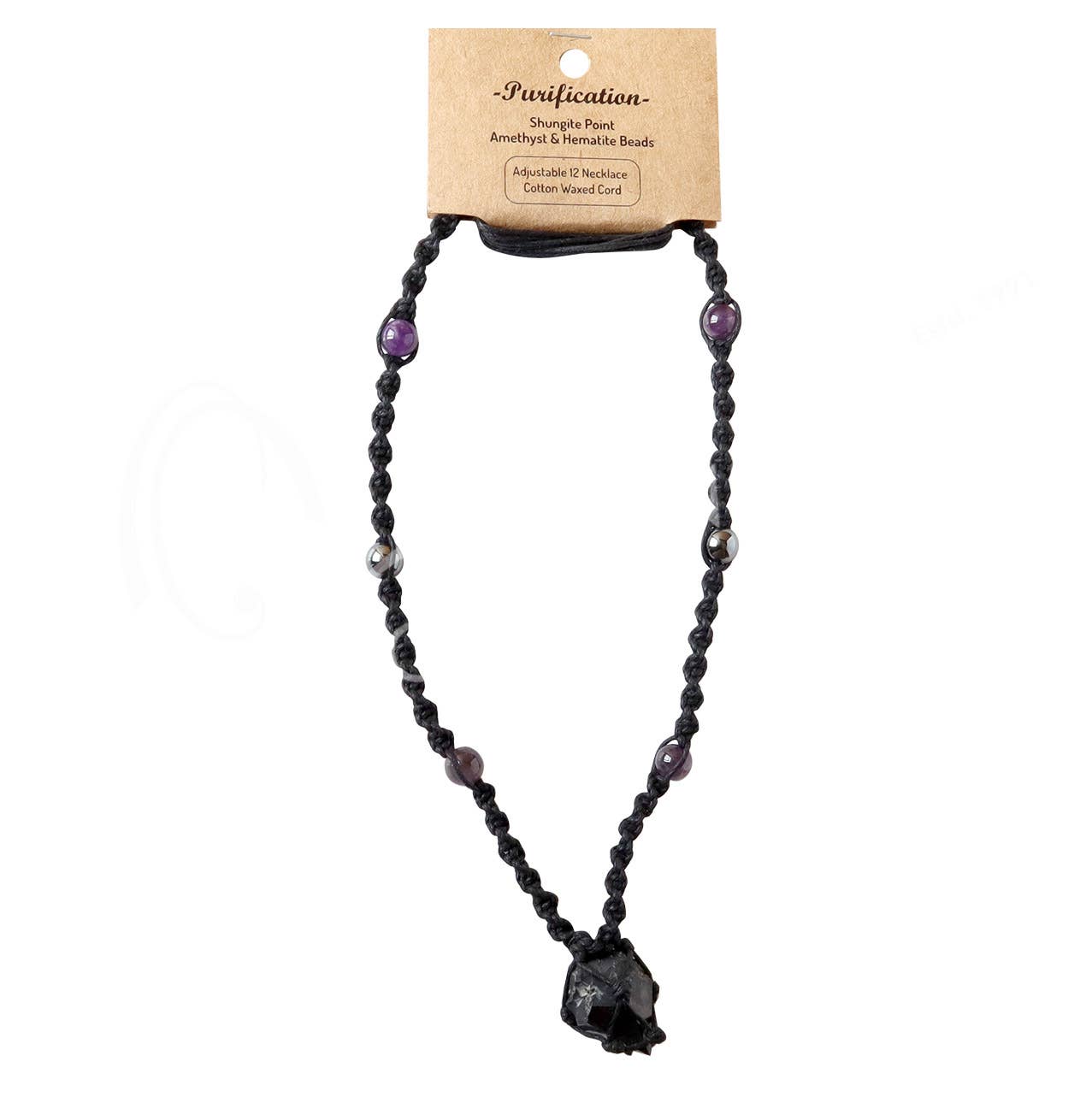 Oceanic Linkways Inc - Wholesale Spiritual Stone/Crystal - (PC)NECKLACE - IN BEADED NET CORD SHUNGITE/PURIFICATION 14-