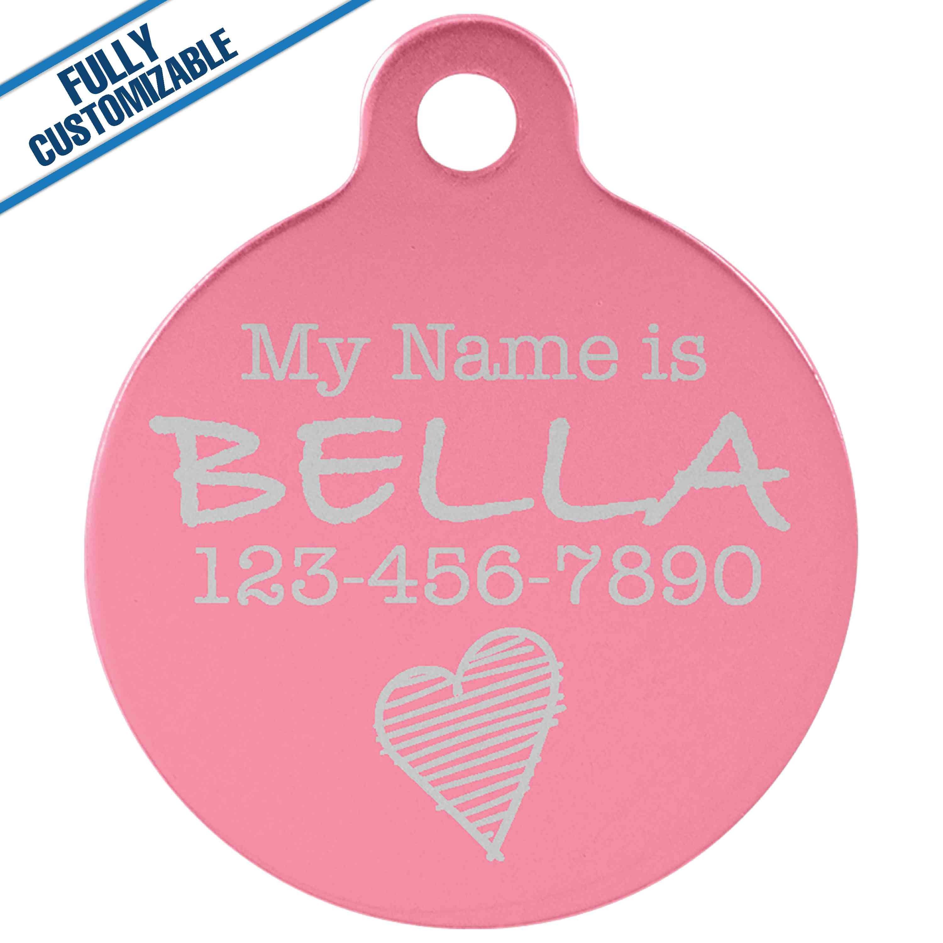 GiftWorksPlus - Wholesale Pet Identification Tag - Cat/Dog - Engraved Round Anodized Aluminum Pet Tag -Fully Customizable2