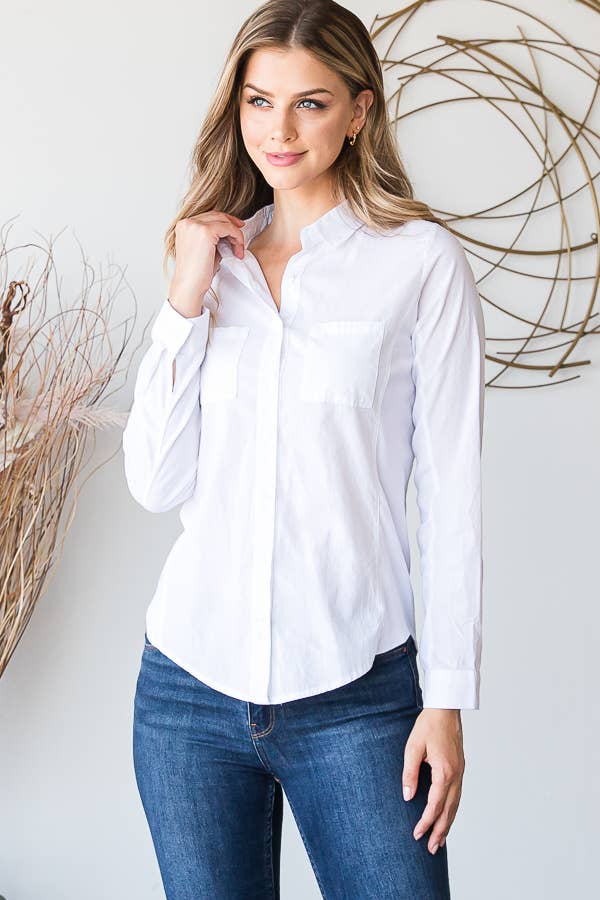 HEIMISH - Wholesale Button Down Shirt - Women's - KT083-2 LONGSLEEVE COLLAR SHIRT FRONT BUTTON CLOSURE4