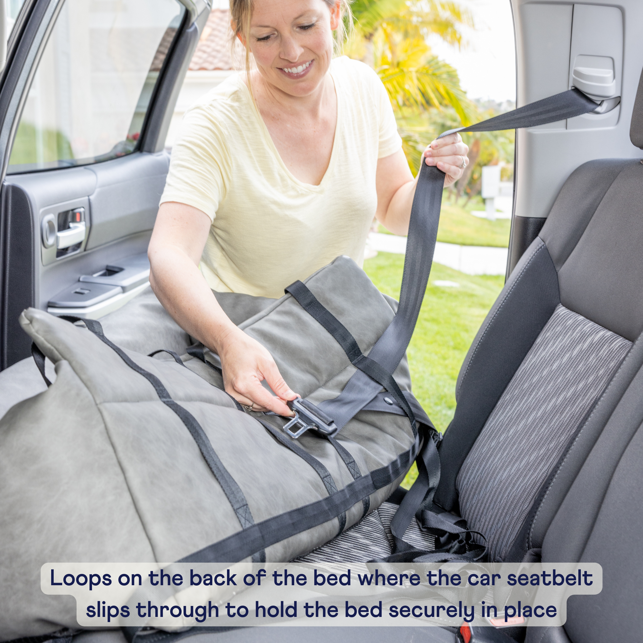 Paw Brands - Wholesale Pet Bed - Dog - PupProtector™ Faux Leather Memory Foam Dog Car Bed -  Black4