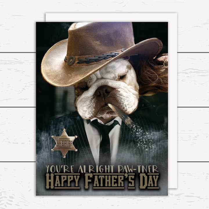 Tarjeta Paw-tner de feliz día del padre para venta al por mayor de Snorty Morty Designs