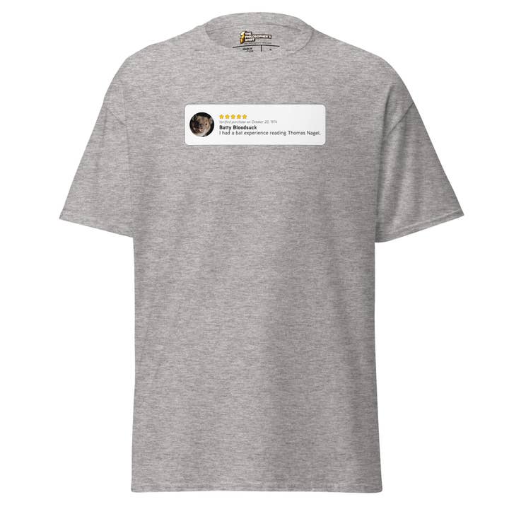 The Philosopher's Shirt - Vente T-shirt sérigraphié – unisexe - Thomas Nagel : Expérience de chauve-souris - T-shirt classique unisexe6