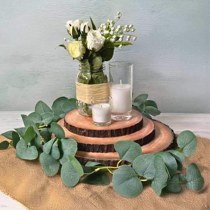 Jacobson - Wholesale Decorative Tabletop Object - 10"D Wood Charger - Faux Log Slice3