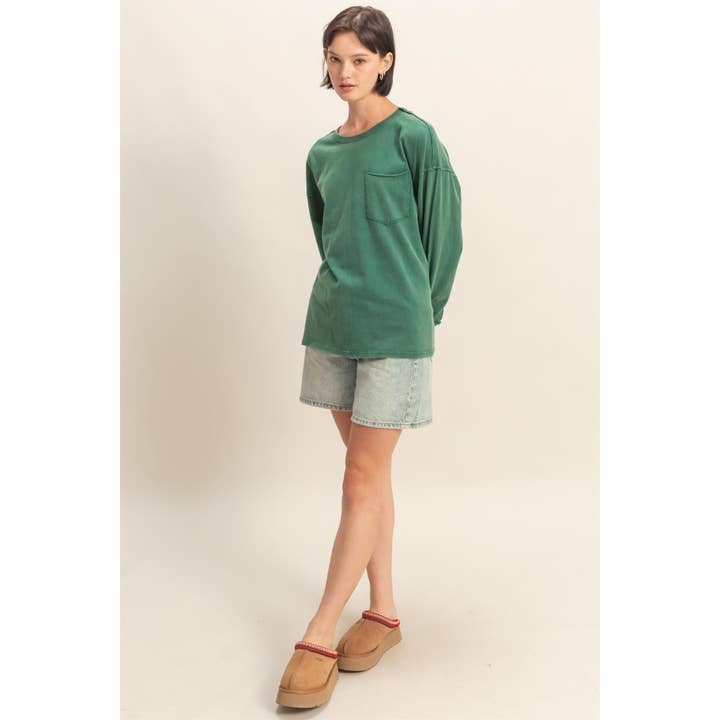 HYFVE - Wholesale Shirt - Women's - Oversized Washed Long Sleeve Pocket Tee21