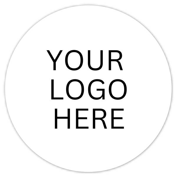 Glossy White Custom Logo Stickers - 250 count, 3.3 inch for wholesale by Delight Design/Delight Accessories