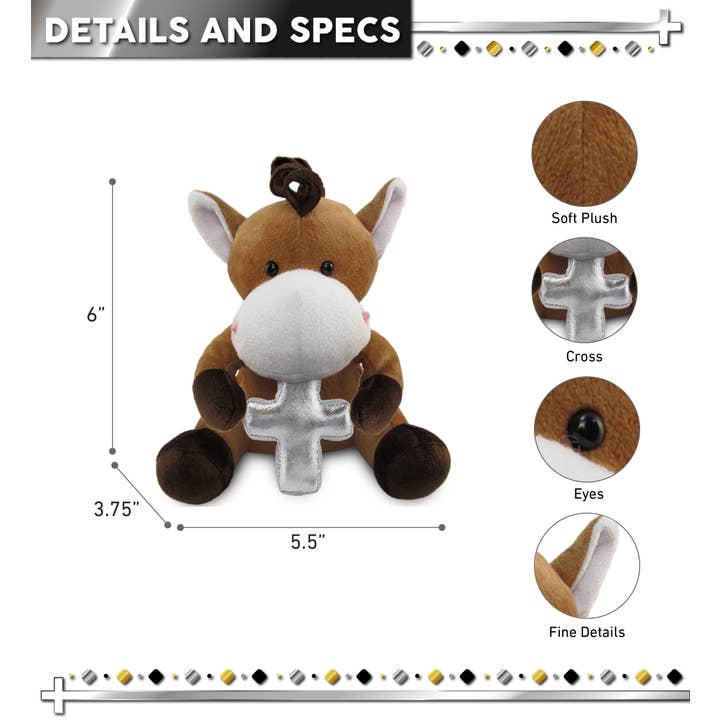 Cota Global - Wholesale Stuffed/Plush Toy - Kids & Baby - Plush Cross - 6" Plush - Horse2
