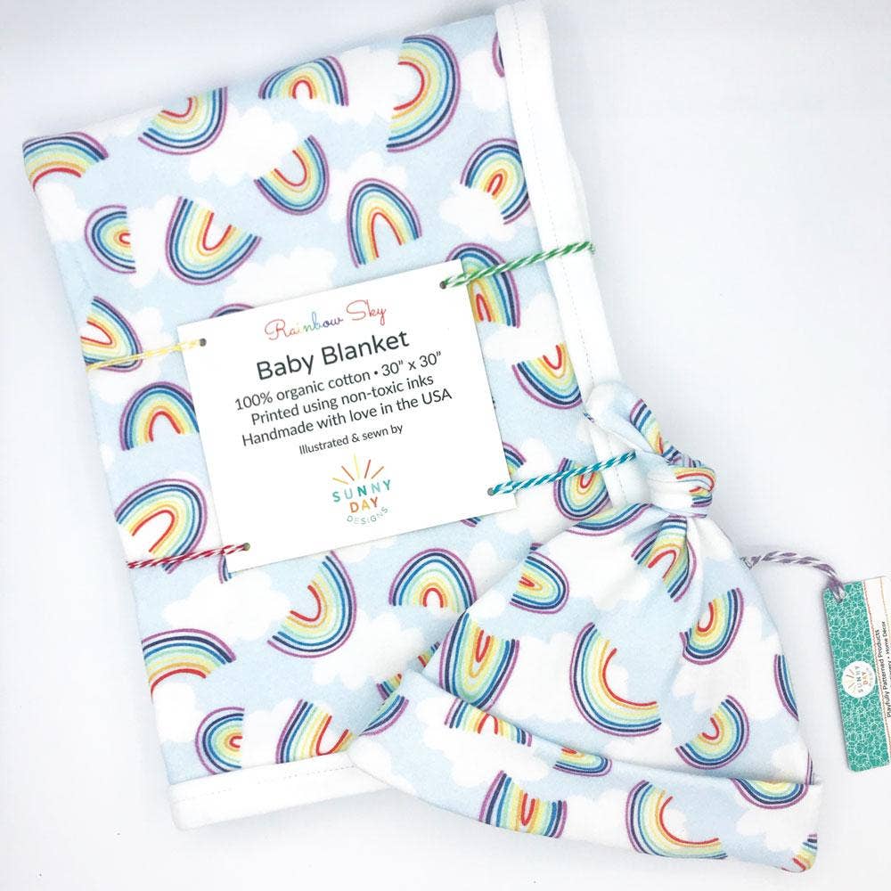 Sunny Day Designs - Wholesale Bedding Blanket - Kids & Baby - Rainbow Sky Organic Cotton Baby Blanket5