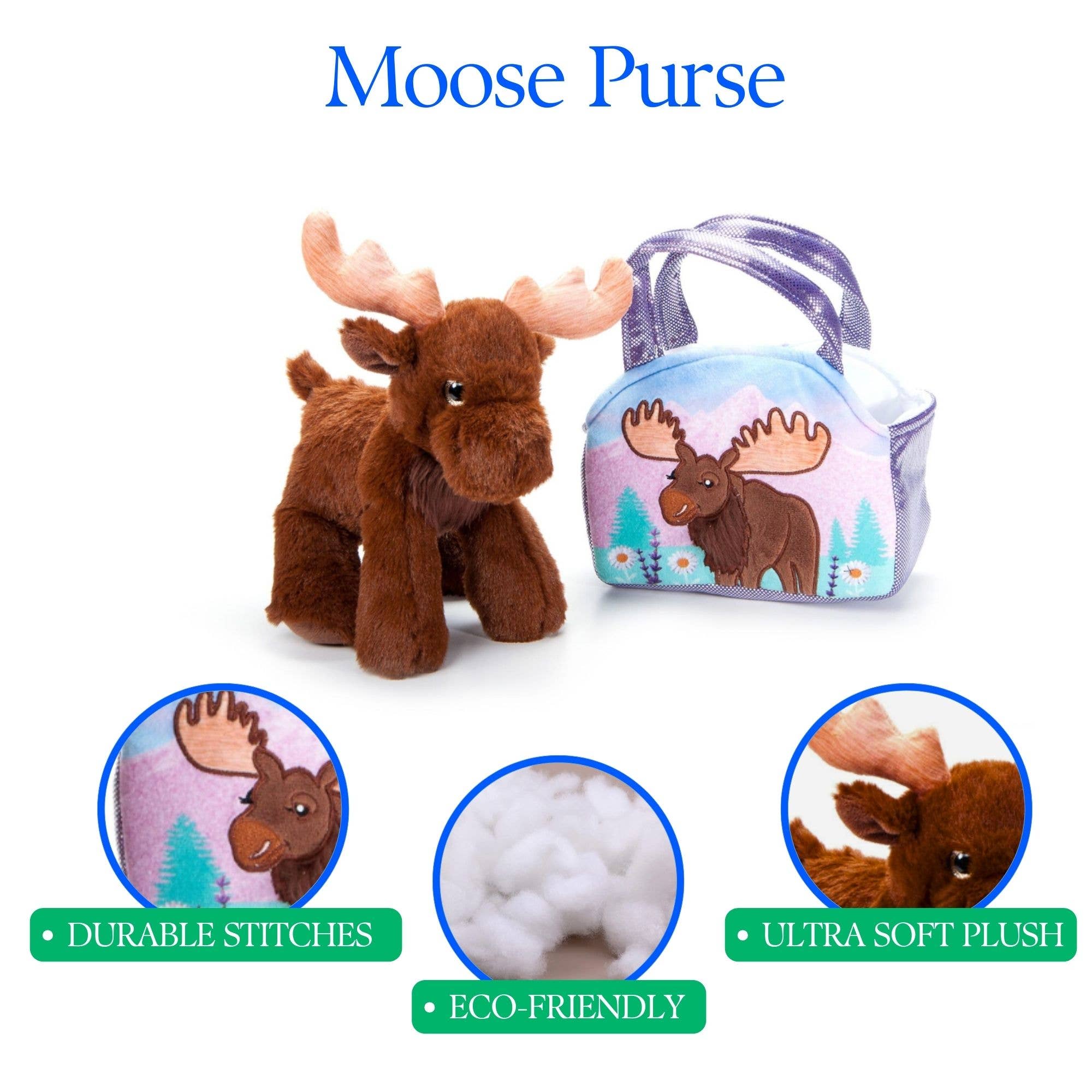The Petting Zoo - Wholesale Stuffed/Plush Toy - Kids & Baby - Plush Animal Set with Purse -  Moose1