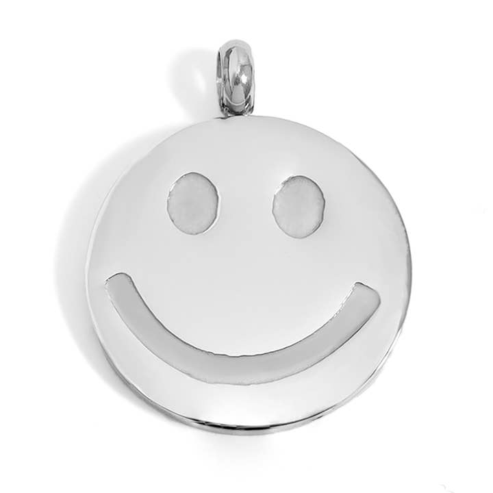 WJW - Wholesale Individual charm/pendant - 18K Gold PVD Stainless Steel Smiley Face Charm1