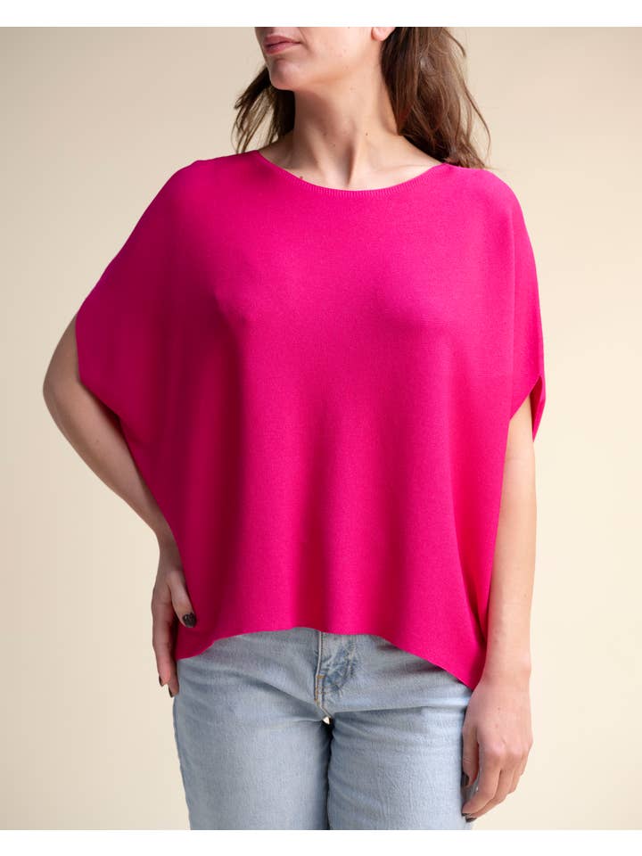 Lèmme - Venta al por mayor Jersey corto de punto - Mujer - Poncho Kimono sin Mangas en Mezcla de Viscosa – Tejido 3D
