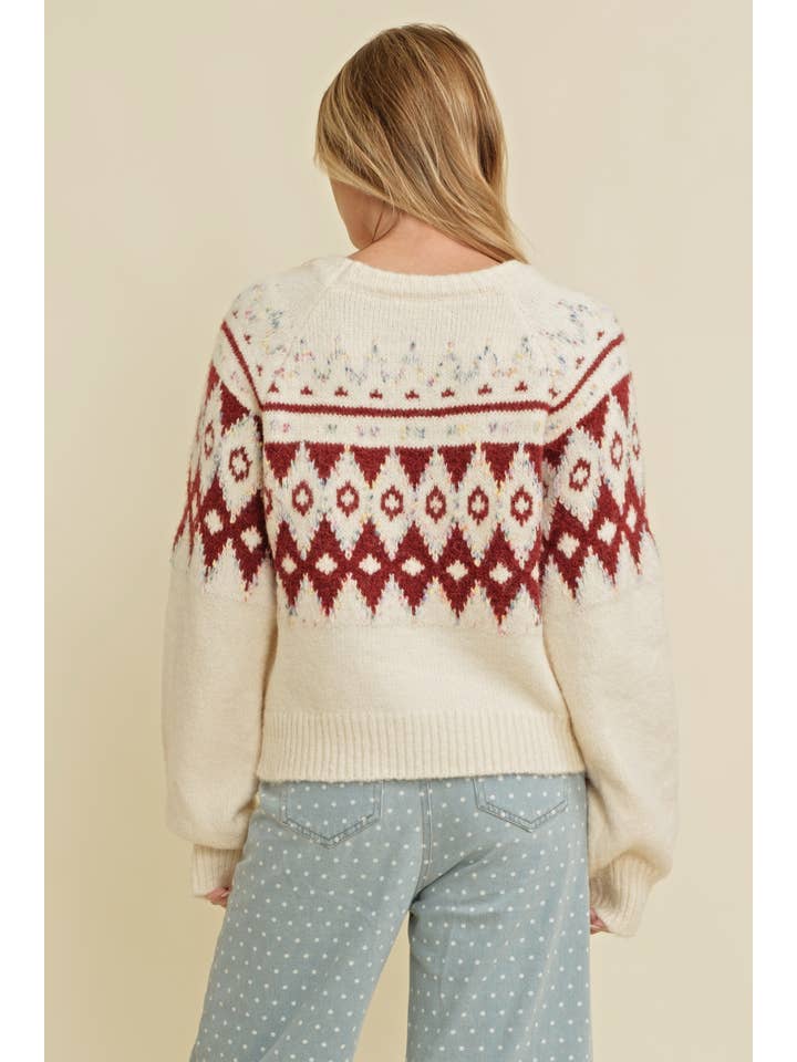 Ivory CSW13348K - LONG SLEEVE CHRISTMAS SWEATER for wholesale on Faire