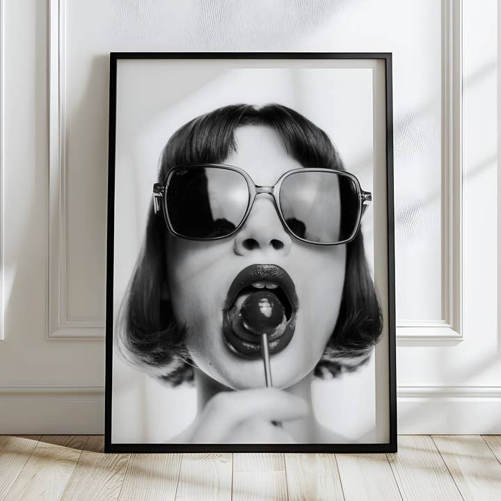 Doçura Sofisticada | Arte de Parede Retrato de Moda Glam Lollipop por atacado de Belter Prints