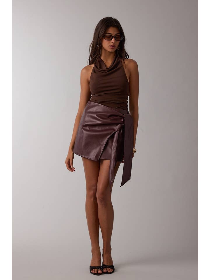 Sky to Moon - Wholesale Tank Top - Women's - NYLON SOLID COLOR COWL NECK OPEN BACK TOP8