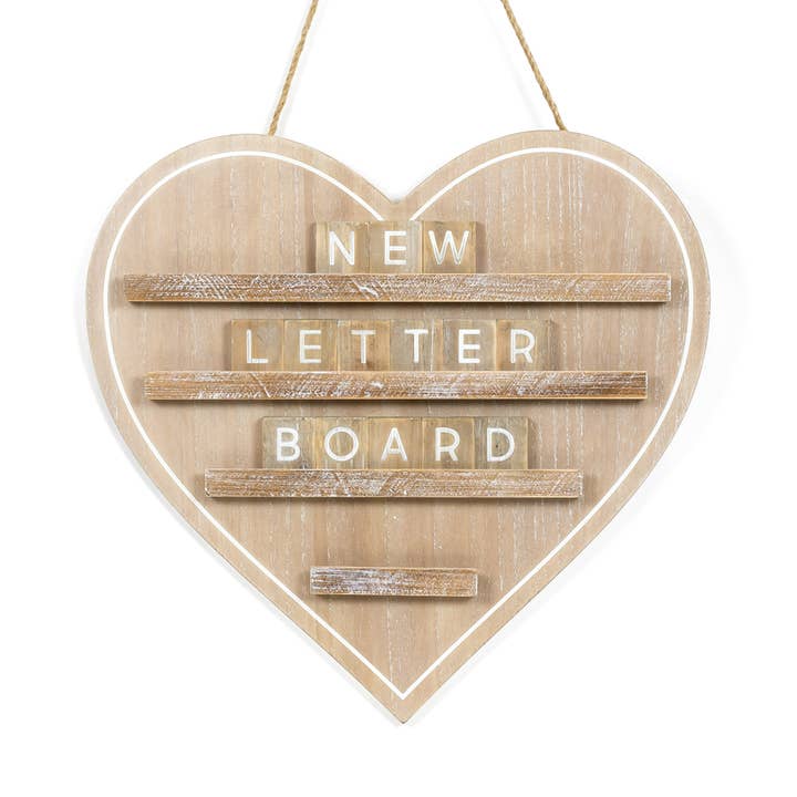 Adams & Co. - Wholesale Sign - 15828 - 18x17 hanging wood letterboard (HEART) Valentine