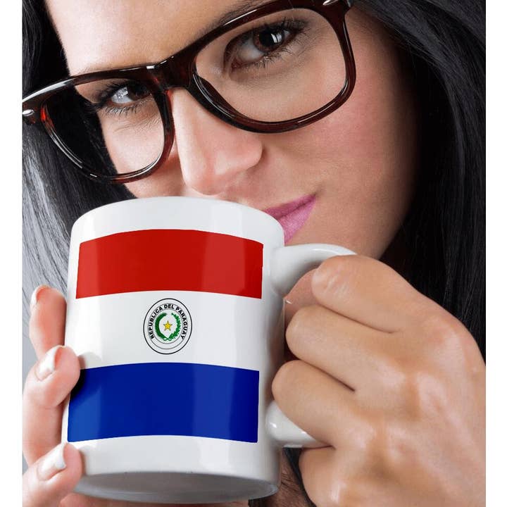 3dRose - Wholesale Coffee Mug - 3dRose, Flag of Paraguay - Paraguayan red white blue with palm olive branch star coat of arms South America, Mug9