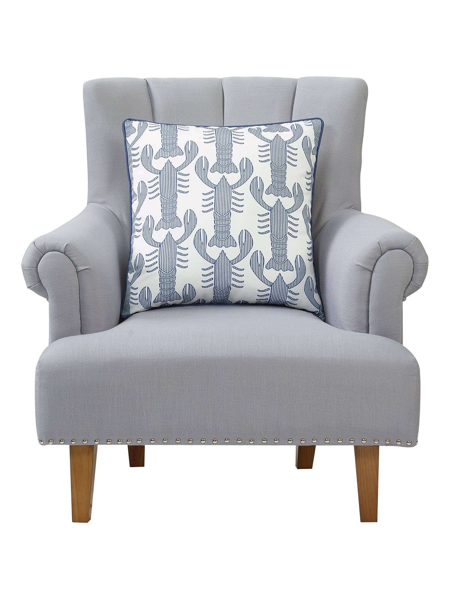 Peking Handicraft - Wholesale Throw/Decorative Pillow - Seersucker Lobster Indoor/Outdoor Printed Pillow - Kate Nelligan1