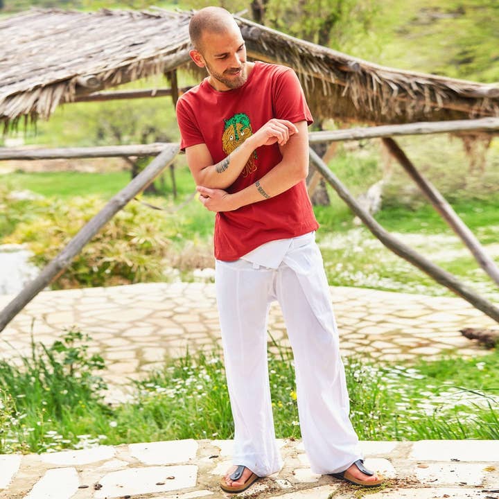 Los Banditos - Wholesale Pants – Women's - Thai Fisherman Style Wide Leg White Yoga Pants1