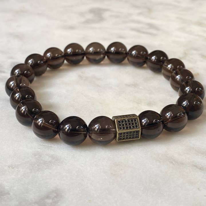 Harmony Men's Bracelet - Smoky Quartz for wholesale by Samata Stones