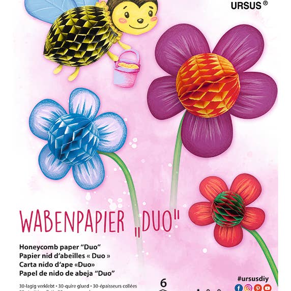 Honeycomb Paper "Duo", 22.5 x 32.5 cm for wholesale by URSUS® / Buntpapierfabrik Ludwig Bähr GmbH & Co. KG