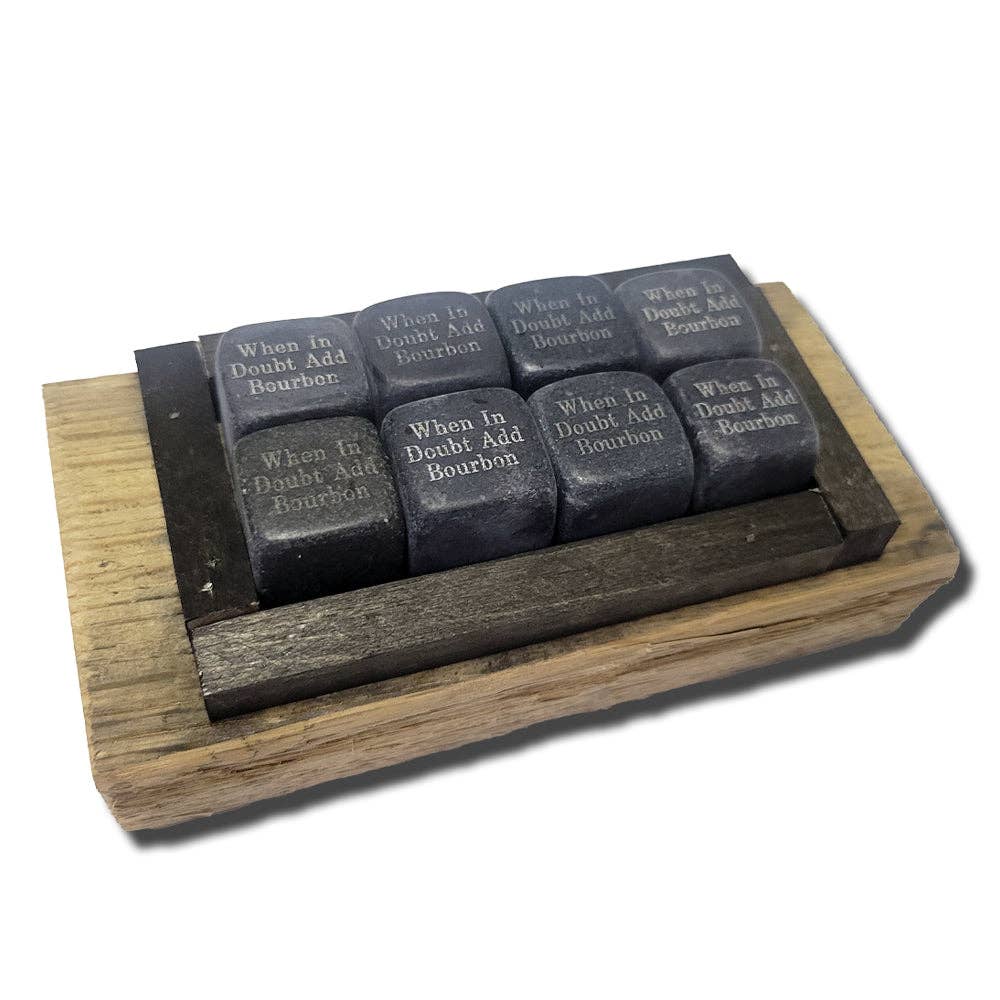 Layne Wilson - Wholesale Drink Chilling Cubes - When in Doubt Add Bourbon Whiskey Stones and Stave Set0