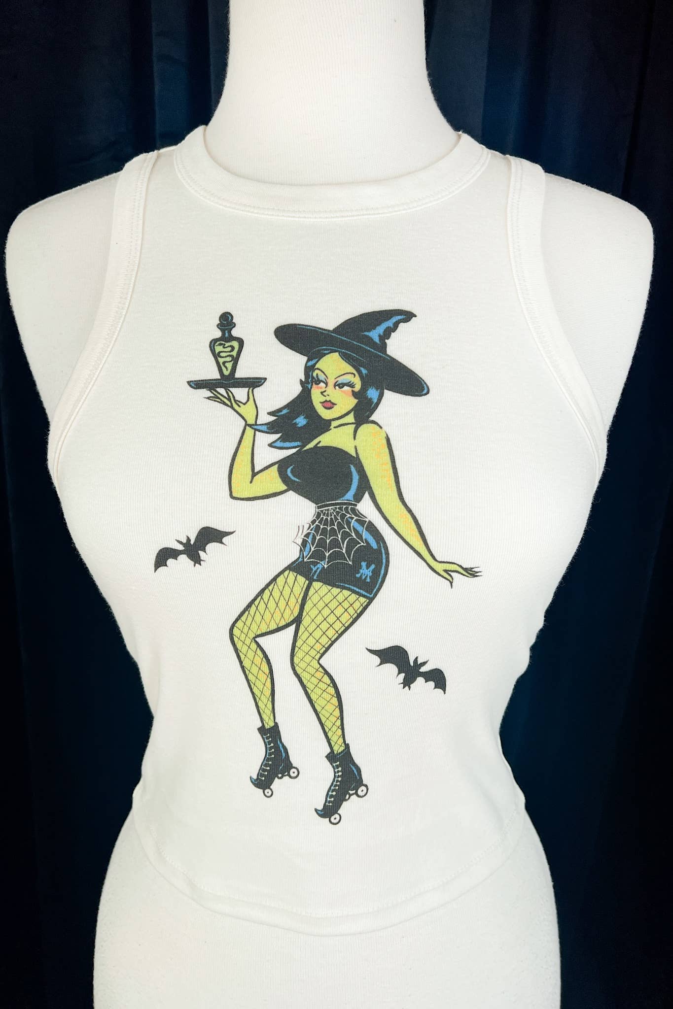 Mischief Made - Wholesale Tank Top - Women's - Roller Hex Top Rib Racer Tank in Natural2