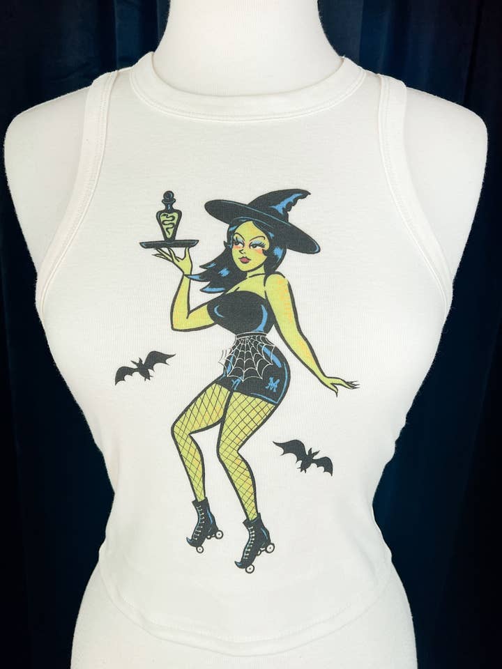 Mischief Made - Wholesale Tank Top - Women's - Roller Hex Top Rib Racer Tank in Natural2