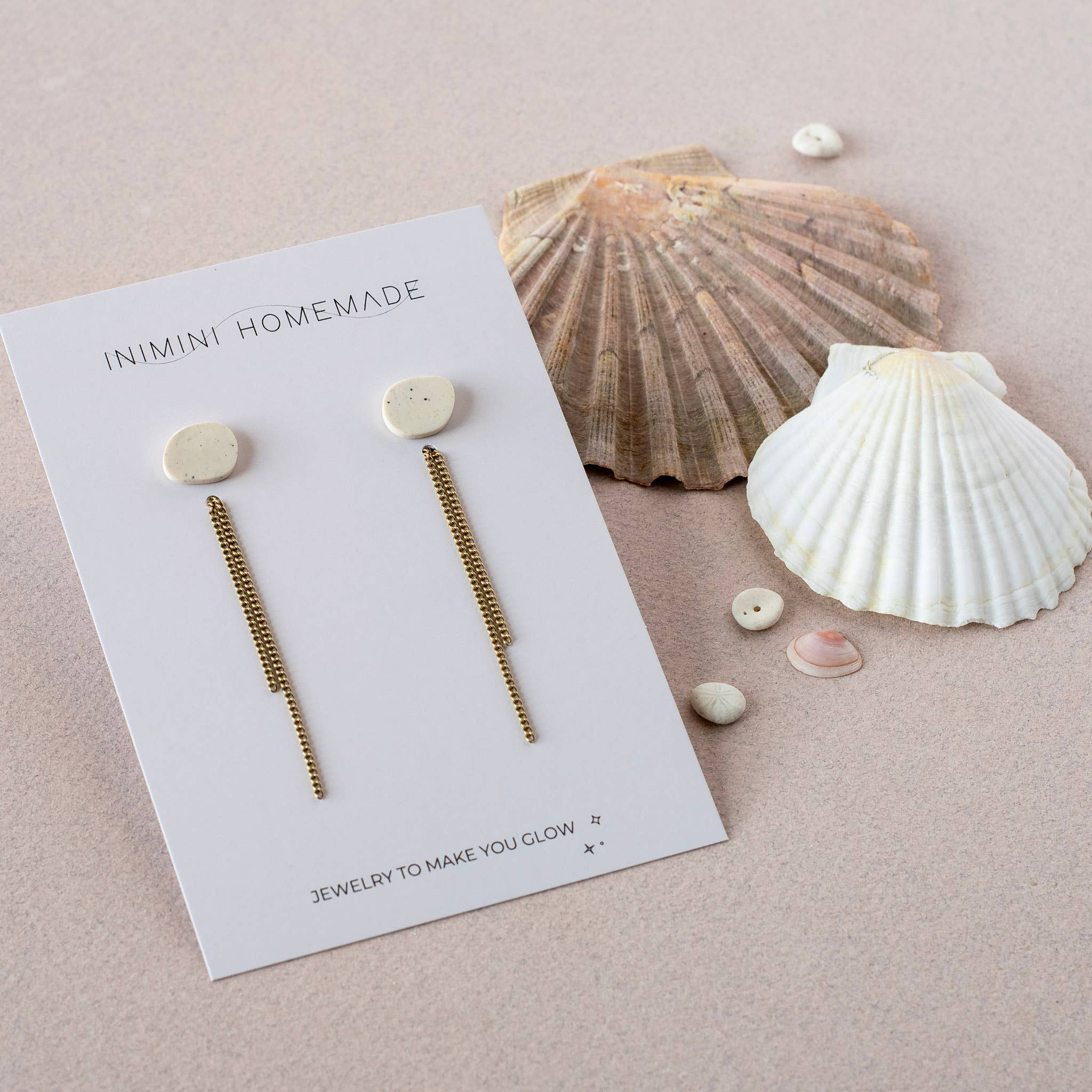 Inimini Homemade - Vendita all'ingrosso Orecchini pendenti - organico: stud + catena25