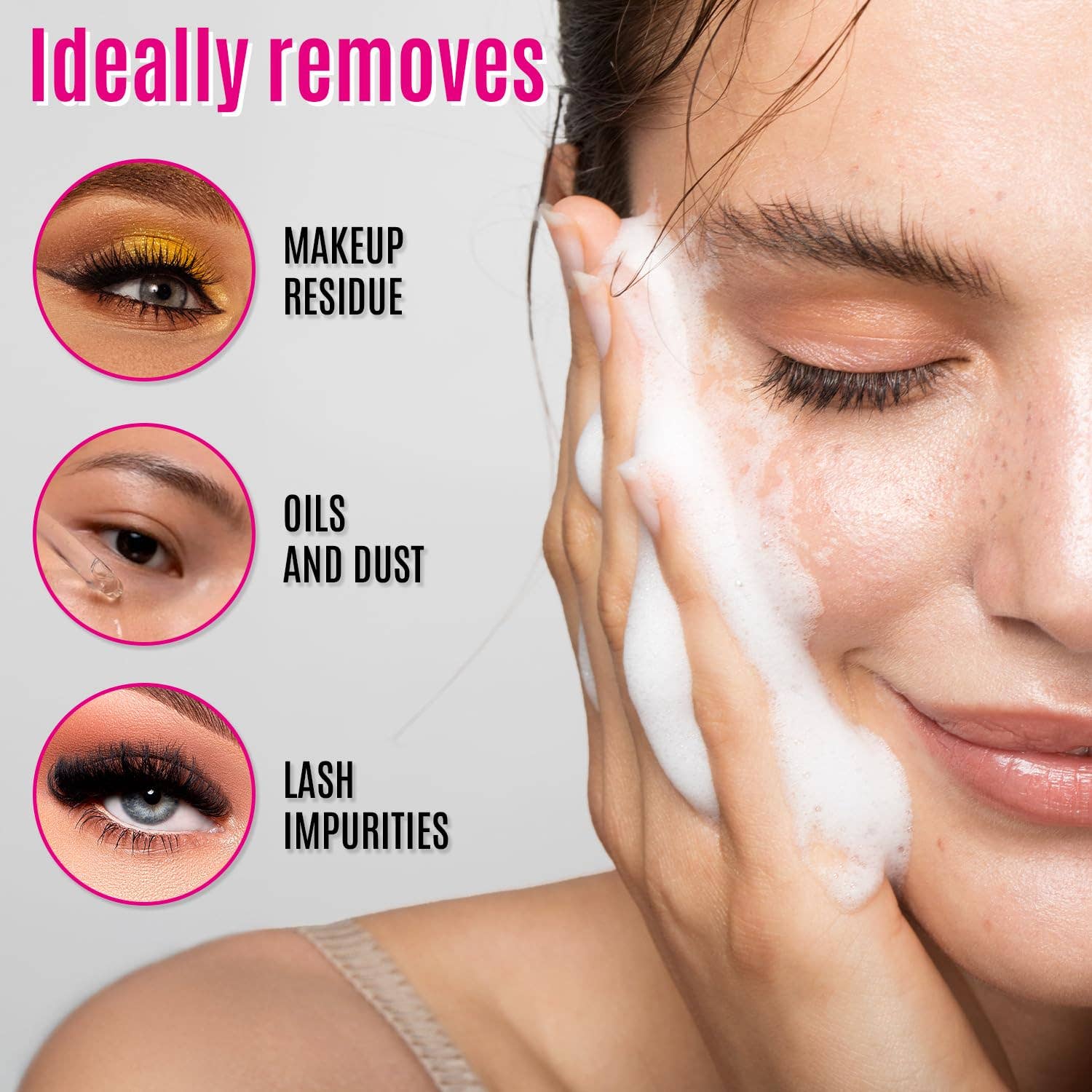 Stacy Lash – cílios postiços por atacado – Kit de Shampoo Espumante para Cílios com Escovas Spoolies3