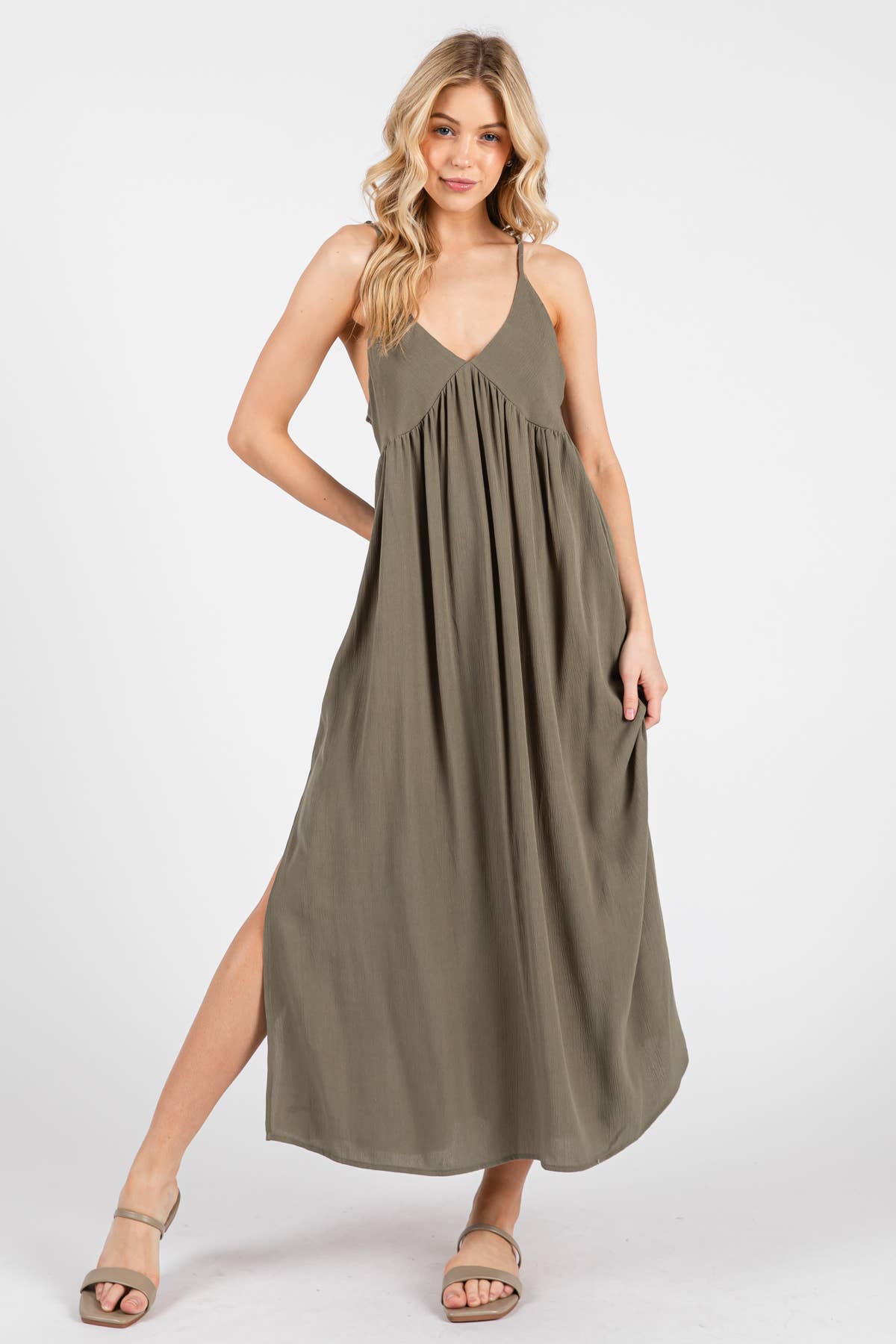 Final Touch - Venta al por mayor Vestido - Mujer - Vestido Cami de Corte Imperio con Escote en V Profundo - ND4104612