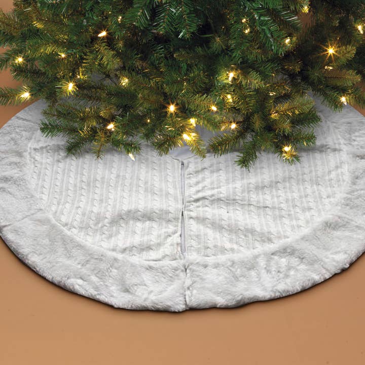 Promos The Gerson Company 48"D White Tree Skirt for wholesale by The Gerson Companies