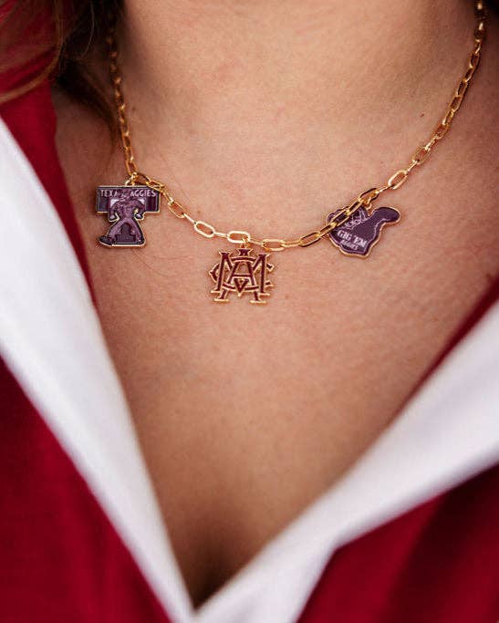 Brianna Cannon – wholesale Pendant/charm necklace – College Vault Texas A&M Charm Necklace2