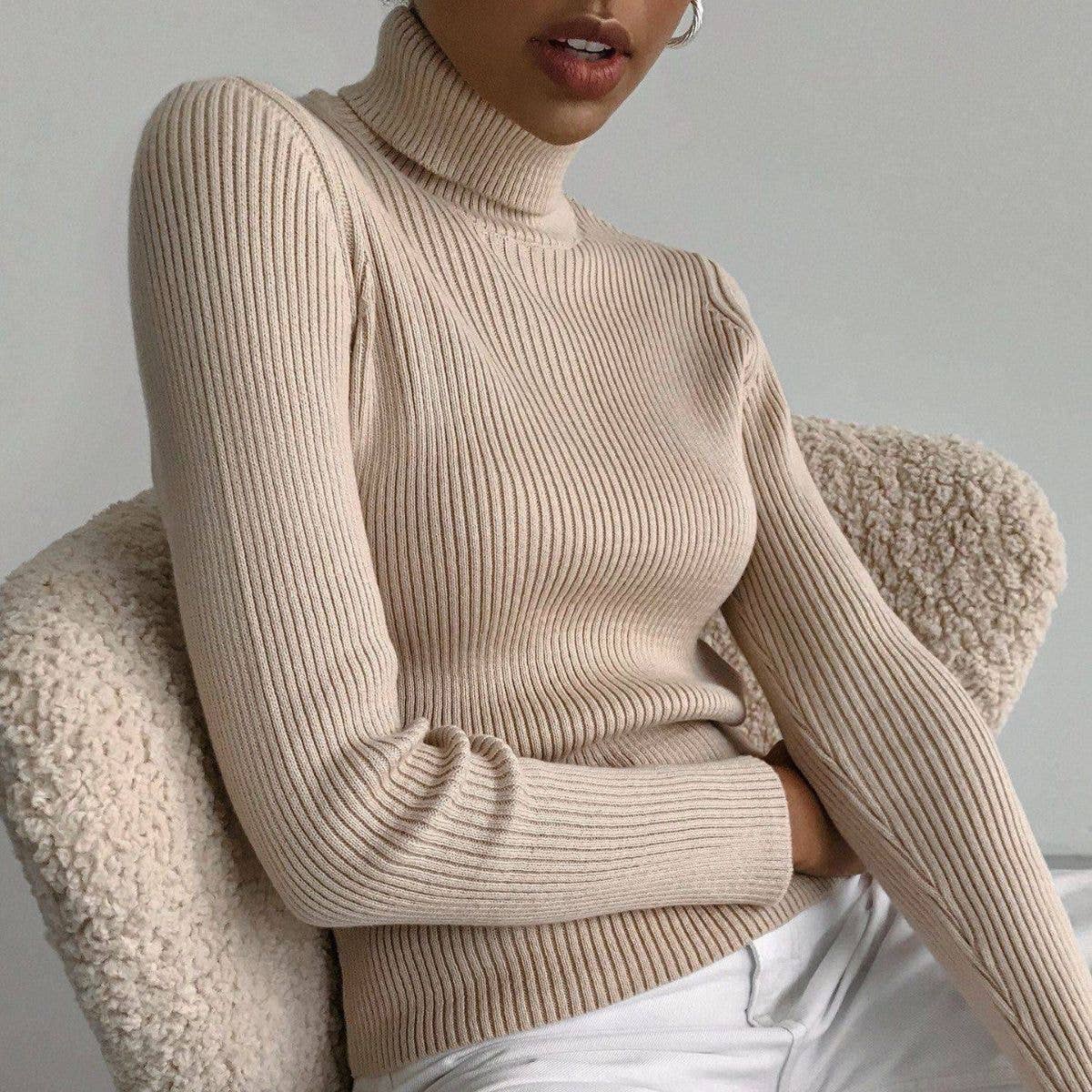 Marayn - Wholesale Knit Sweater - Women's - 2025 Autumn Amazon Chic Turtleneck Knit Pullover Sweater0
