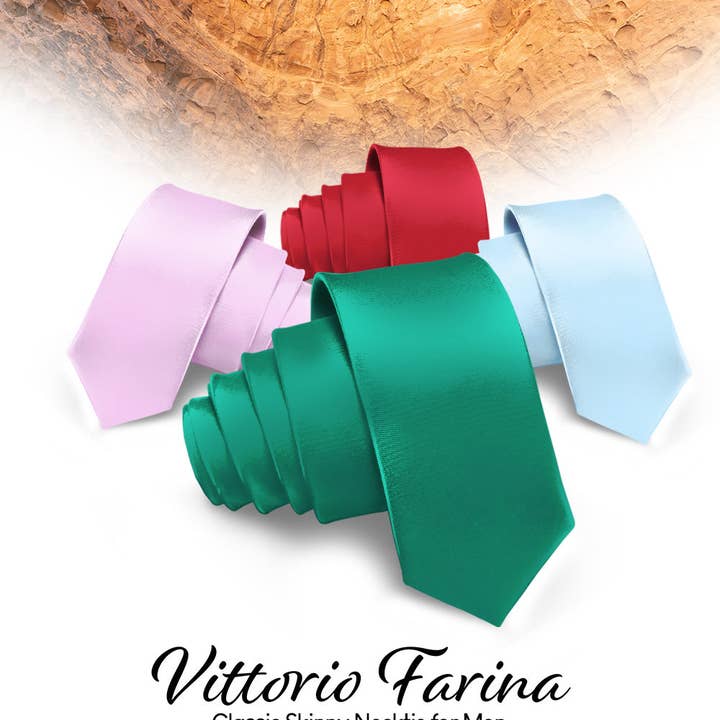 Dubal Brothers – wholesale Necktie – Men’s – Vittorio Farina Solid Skinny Necktie (4 Packs)88