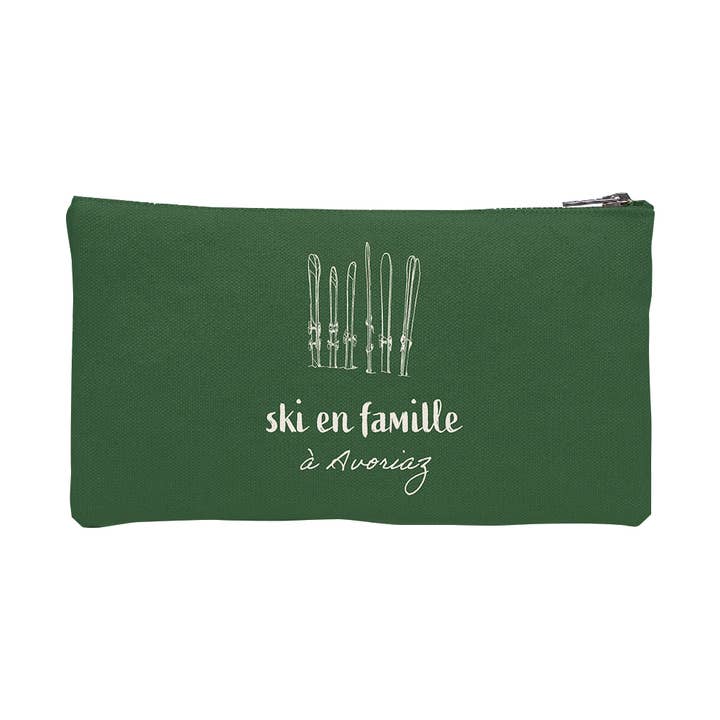 Christmas gift idea “family skiing” pouch for wholesale by Coast and Valley
