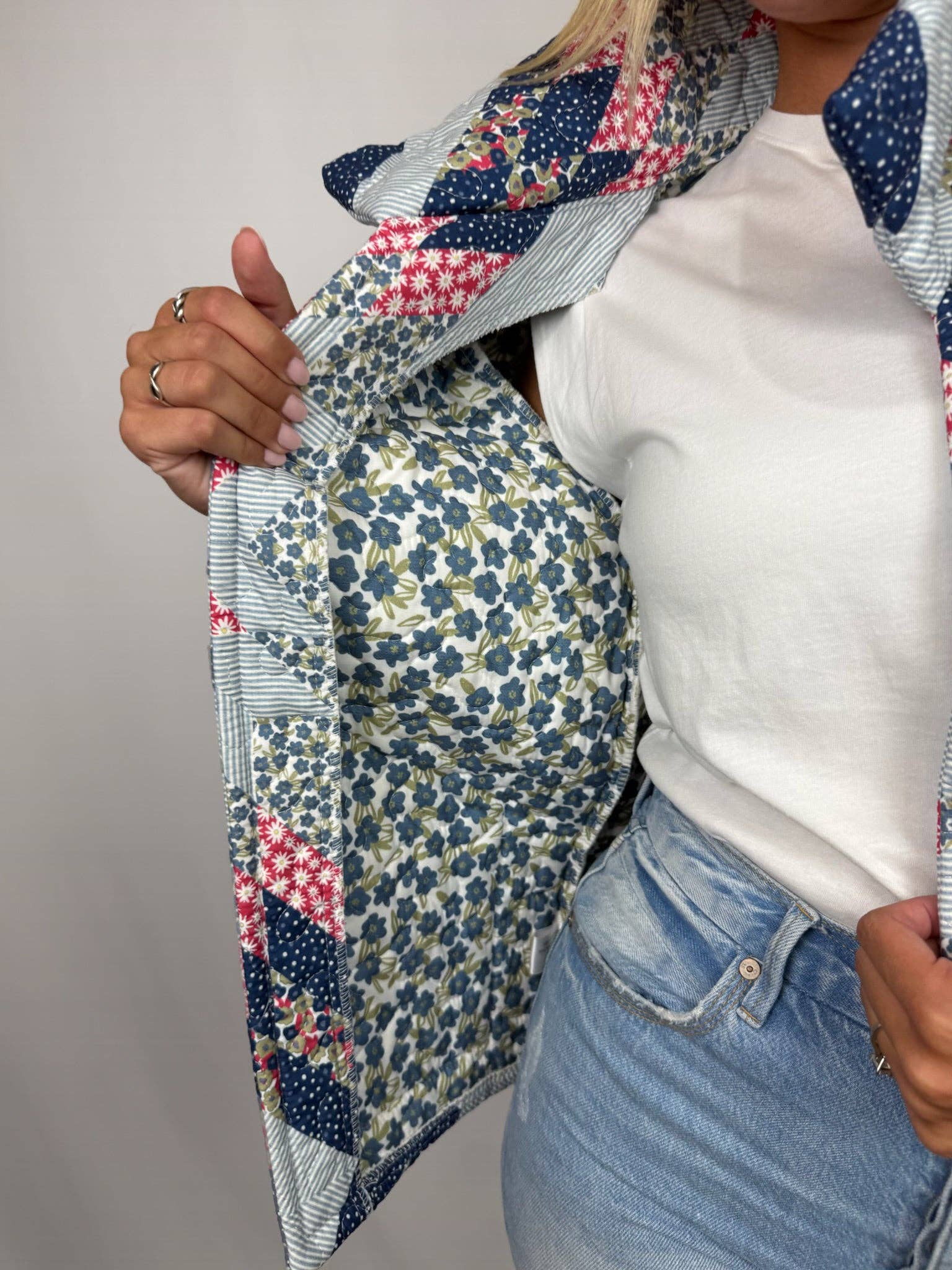 Ida Mae Home - Venta al por mayor Chaqueta - Mujer - Chaqueta Acolchada Patchwork Americana de Adeline3