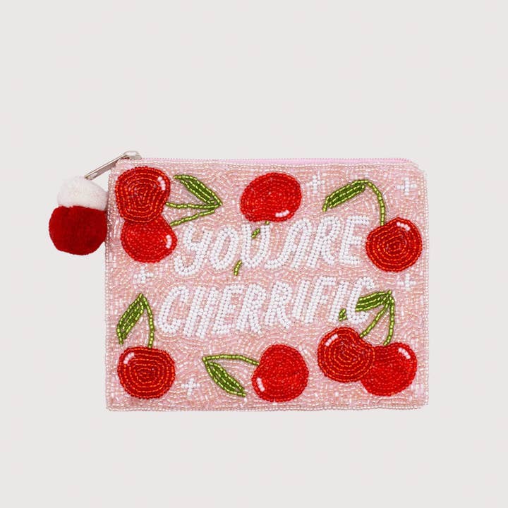You Are Cherrific Beaded Pouch for wholesale by Pizzazz, Inc.