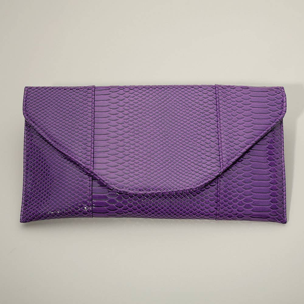 Sensibling Corp. - Wholesale Clutch Bag - Women's - Snake Skin Patterned Envelope Clutch / Shoulder Bag12