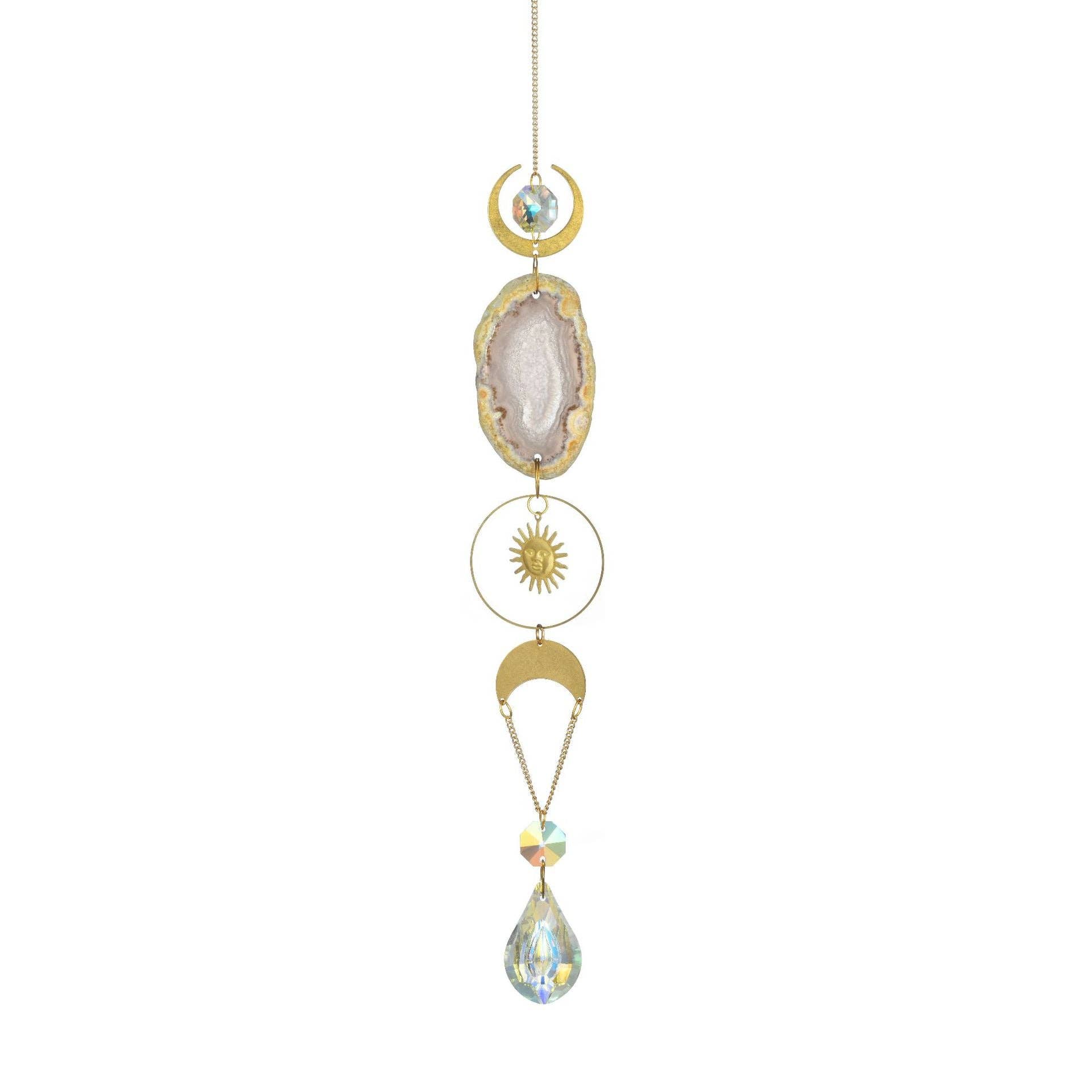 Dipped Shop - Wholesale Suncatcher - Colorful Agate Sun Moon Crystal Suncatcher DP25D6876