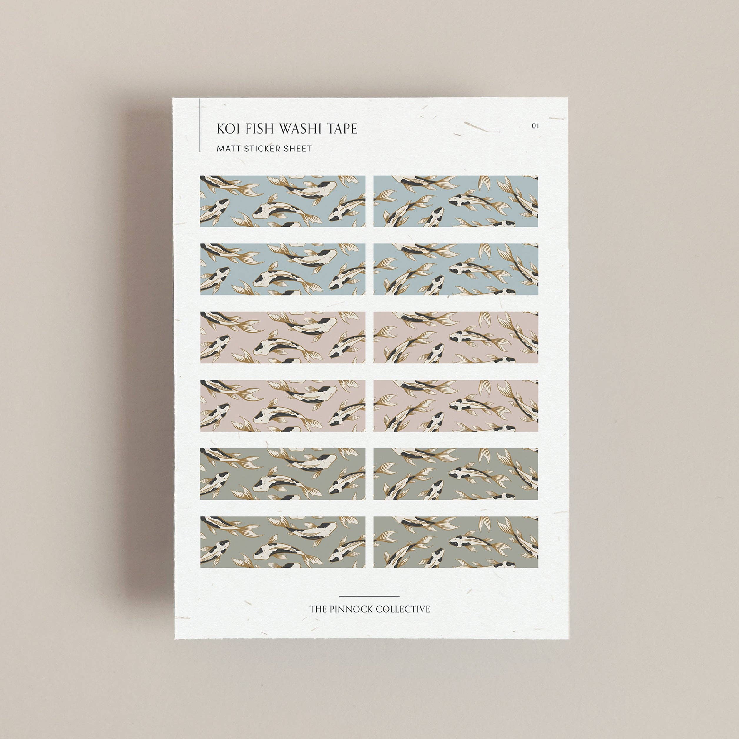 The Pinnock Collective (Duty Paid) – wholesale Sticker – Koi Fish Tape Sticker Sheet