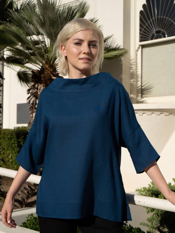 AA374 - Linnen pullover van Mila voor wholesale door Fridaze