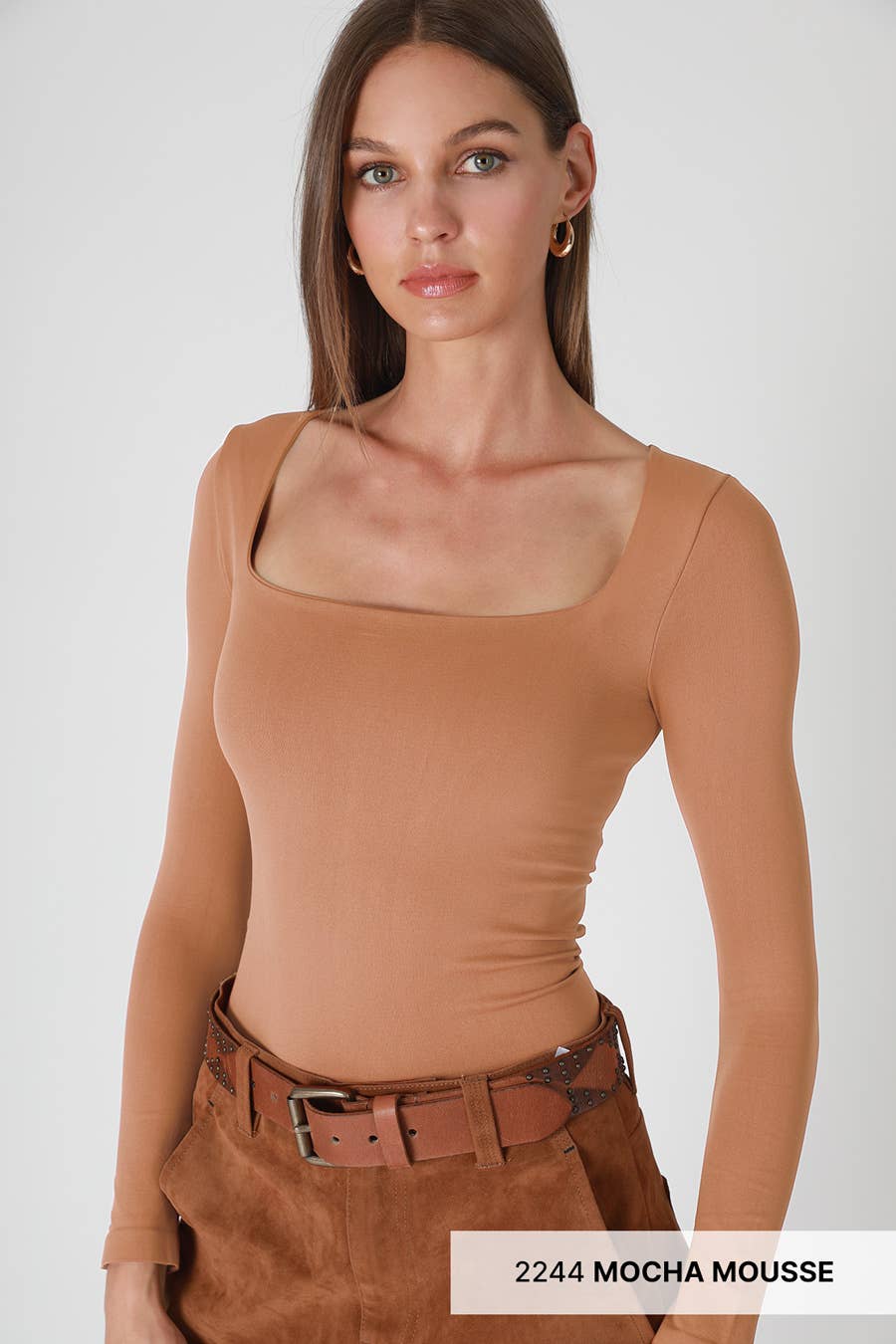 NIKIBIKI – wholesale Knit top – Women's – NS8312- Square Neck Ls Top12