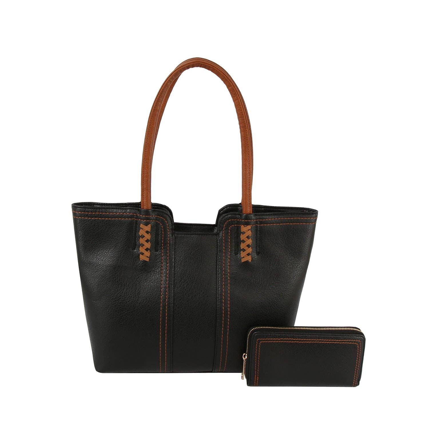 Handbag Factory Corp - Wholesale Draagtas - Dames - Set van 2 in 1 steekdetail, bijpassende tas en tasje9