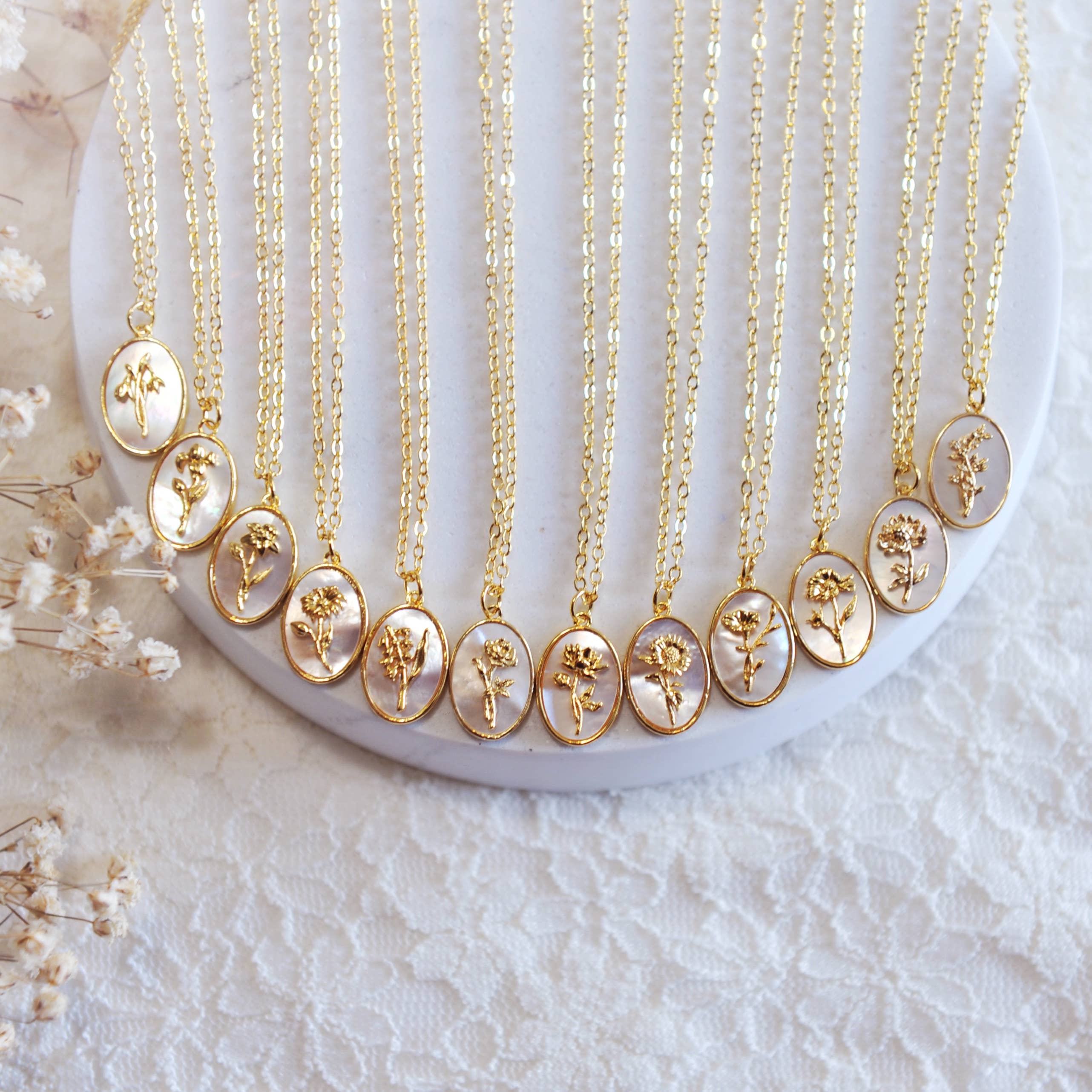 Oh So Lovely - Wholesale Pendant/Charm Necklace - Flora Birth Flower Necklace30
