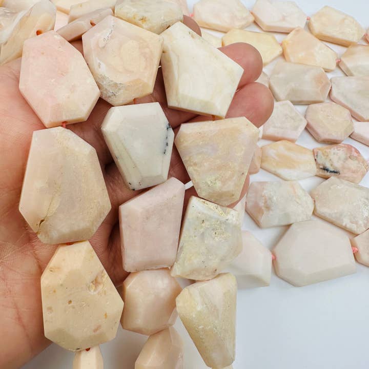 Pink Opal Crystal Beads - 1 Full Strand - for wholesale by Rock Paradise