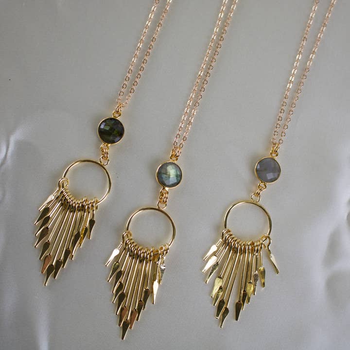 Grace//Labradorite Spike Halsband för wholesale av TISH jewelry