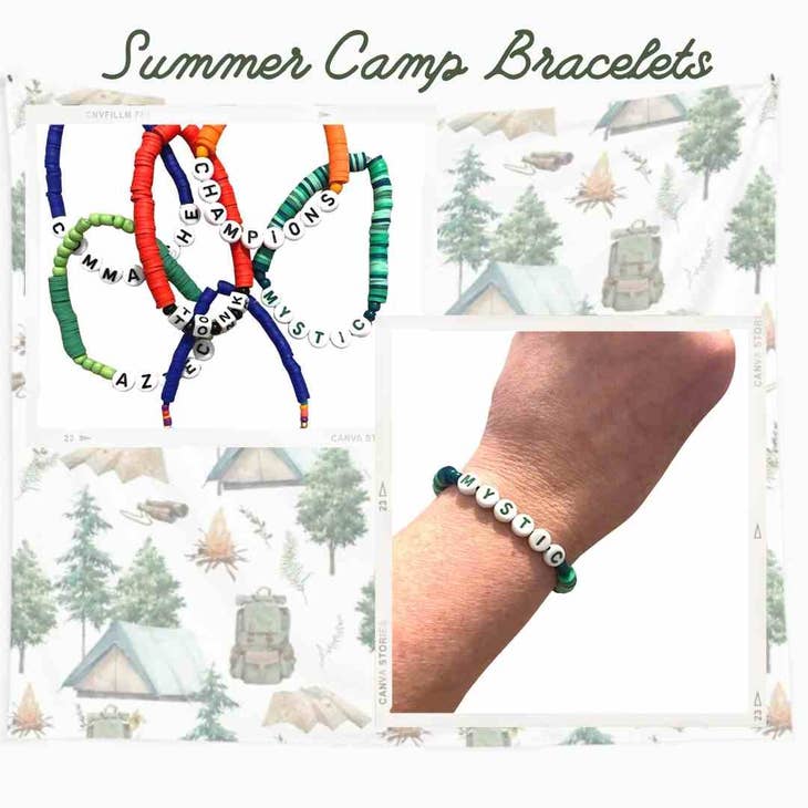 Custom Beaded Camp Friendship Bracelet, Personalized, Custom Name , Word,  Initial, Saying Beaded Bracelet 