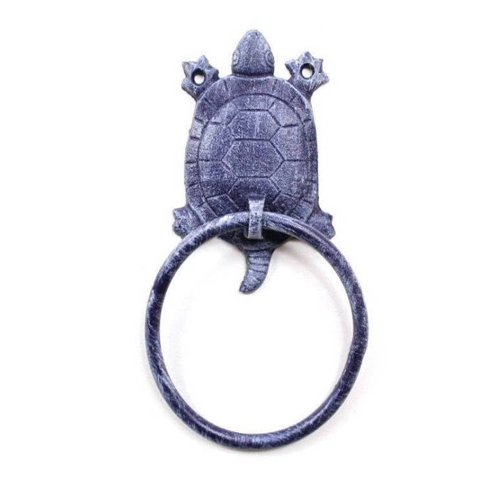 Portasciugamani rustico in ghisa blu scuro, 20,3 cm per la vendita all'ingrosso da parte di Hampton Nautical