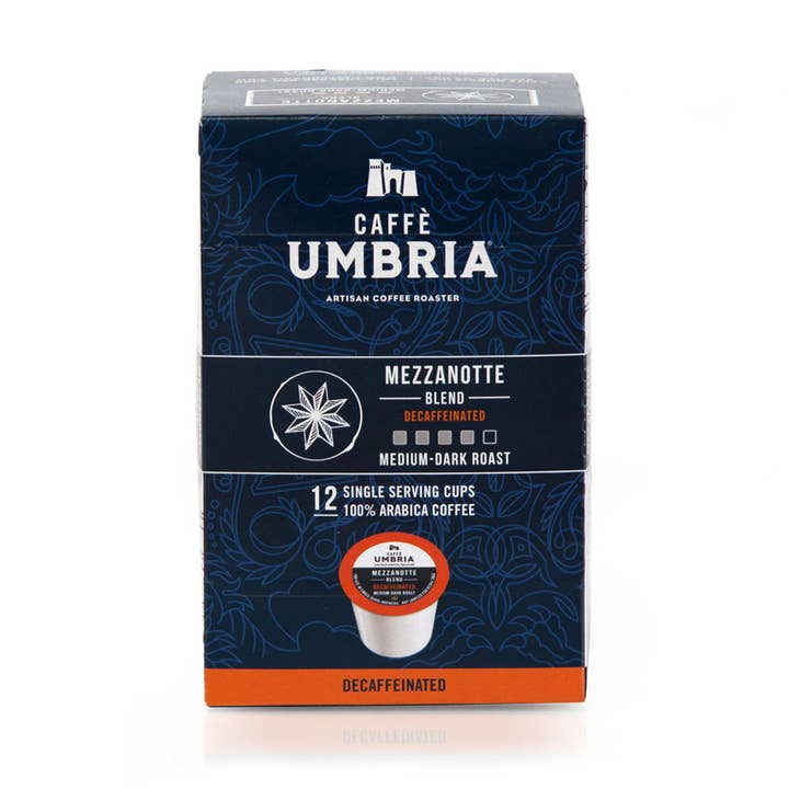 Mezzanotte Blend Single Serving Cups (Box of 12) for wholesale by Caffe Umbria