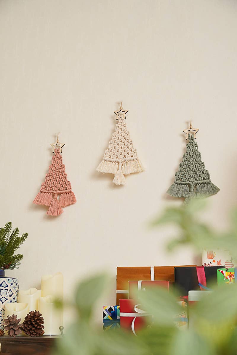 BeanDaikon - Wholesale Christmas Decoration - Macrame Christmas Tree Wall Hanging - X0511